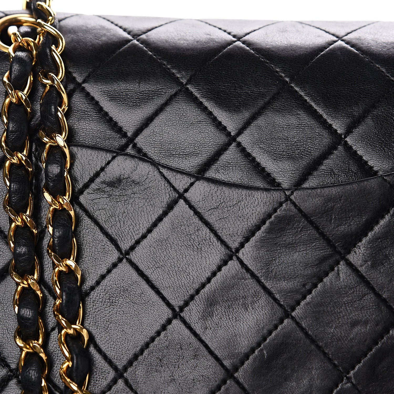 Chanel Lambskin Quilted Medium Double Flap Black 16 of 17