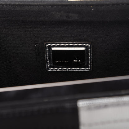 Fendi Metallic Saffiano Bi-Color Grande Clutch Black Argento 8 of 9