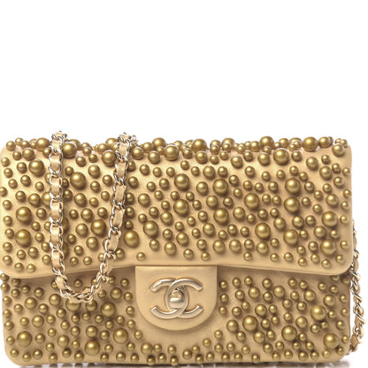 Chanel Lambskin Pearls Flap Gold 10 of 11