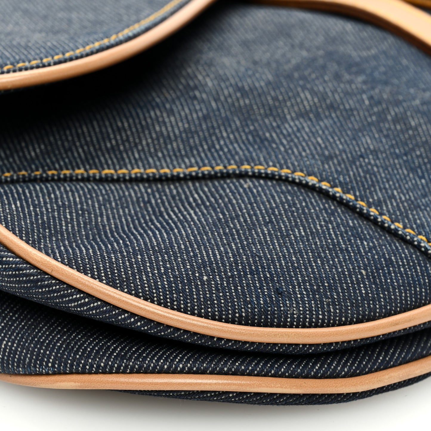 Denim Calfskin Saddle Bag Blue
