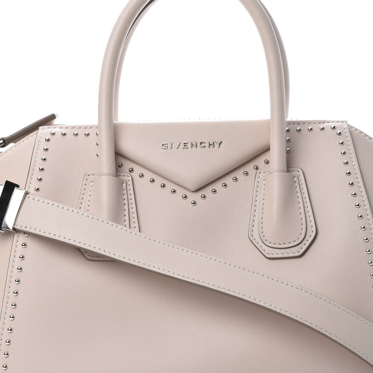 Calfskin Small Studded Antigona Nude