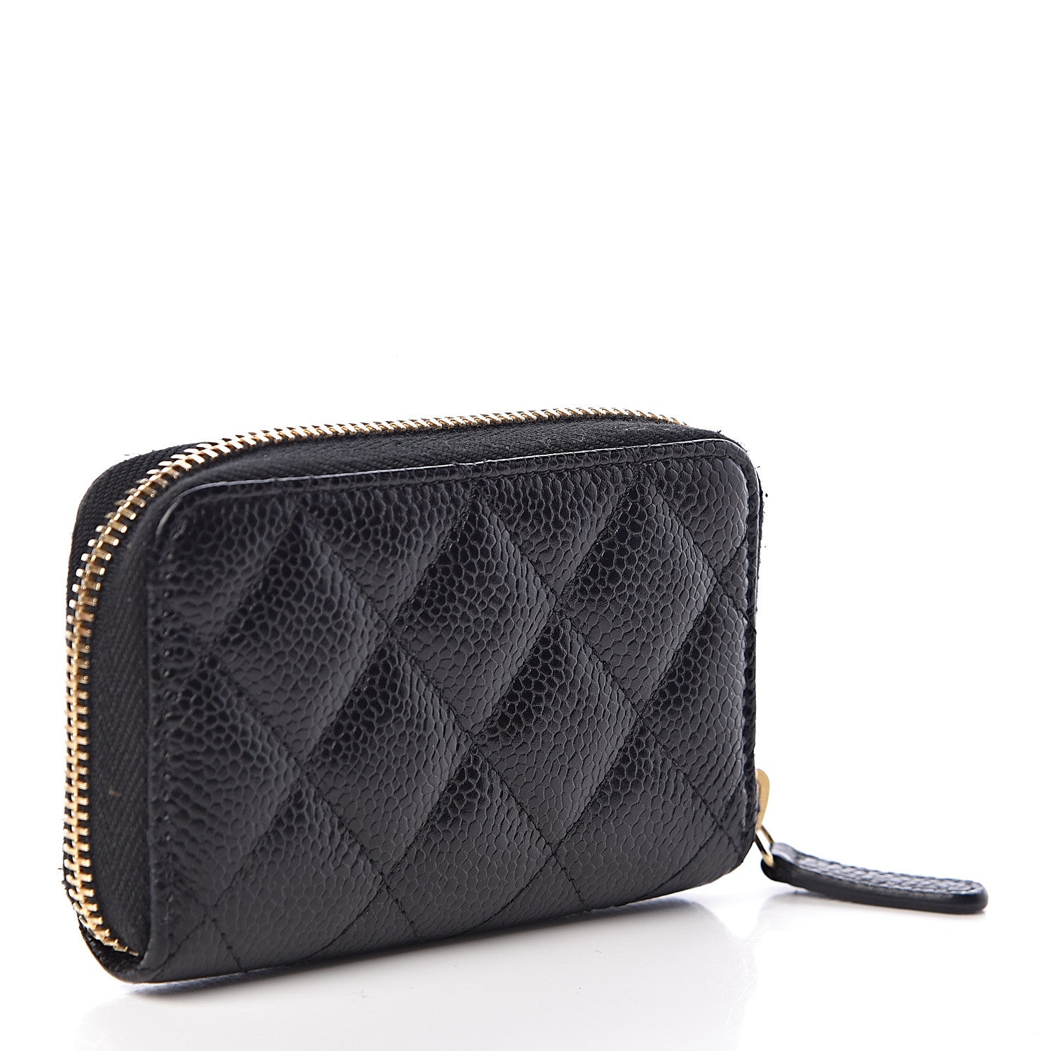 Chanel Caviar Quilted Zip Coin Purse Black 3 of 8
