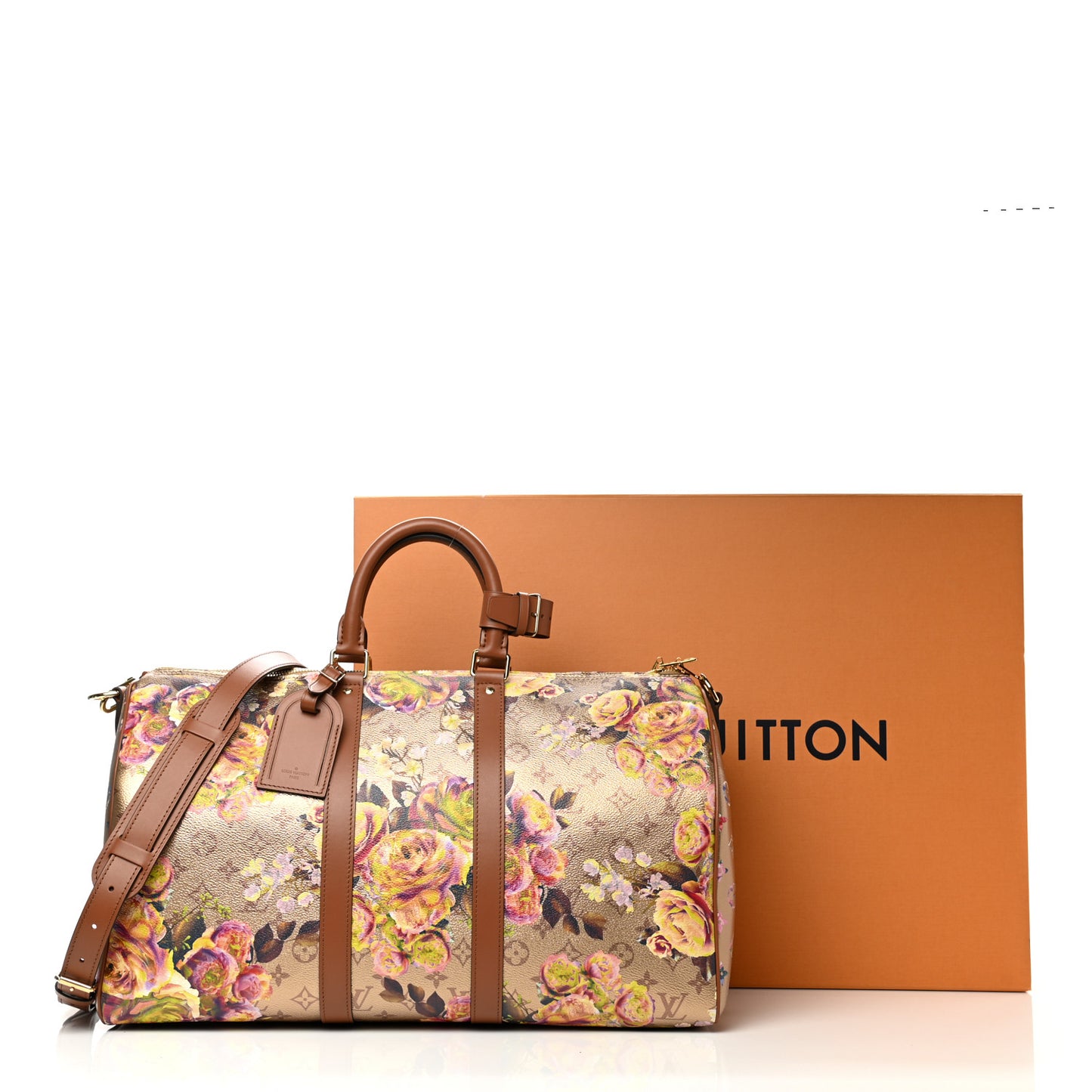 Metallic Monogram LV Garden Keepall Bandouliere 45 Gold