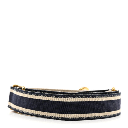 Christian Dior Canvas Embroidered Shoulder Strap Blue 2 of 6
