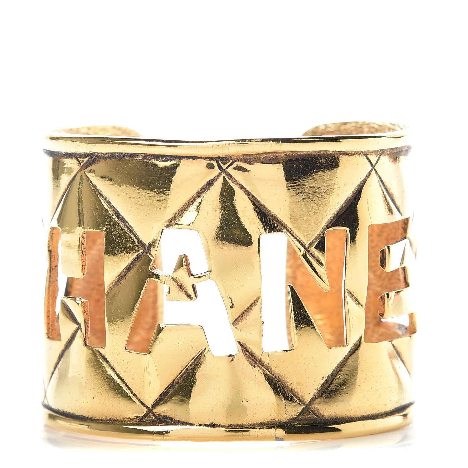 Chanel Quilted Cut Out Cuff Gold 1 of 6