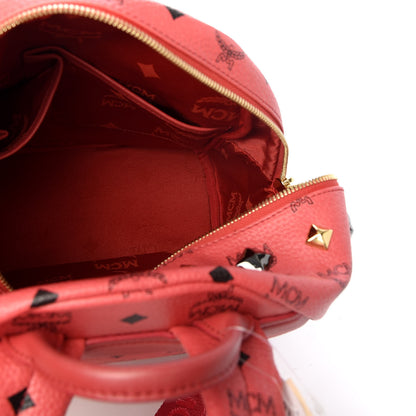 MCM Visetos Studded Small Stark M Backpack Scooter Red 4 of 8
