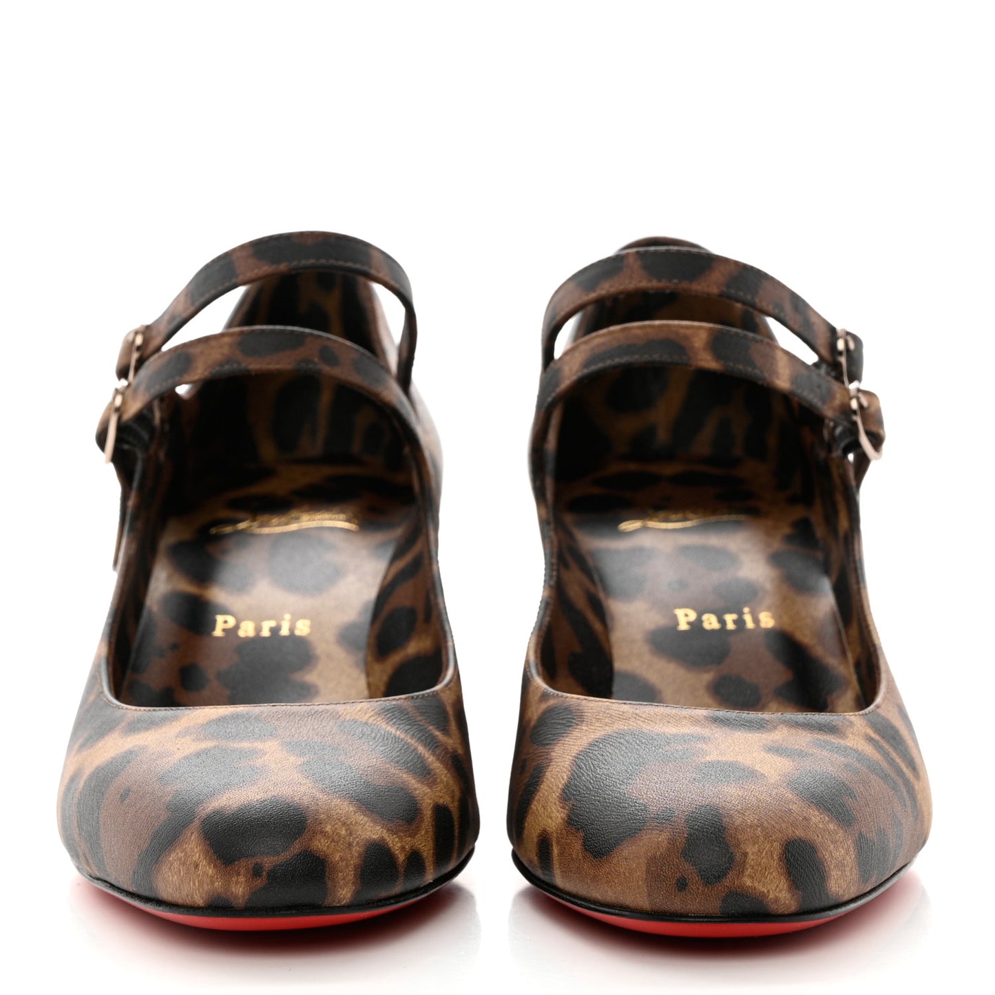 Calfskin Miss Jane Mary Janes 55 Pumps 36.5 Leopard