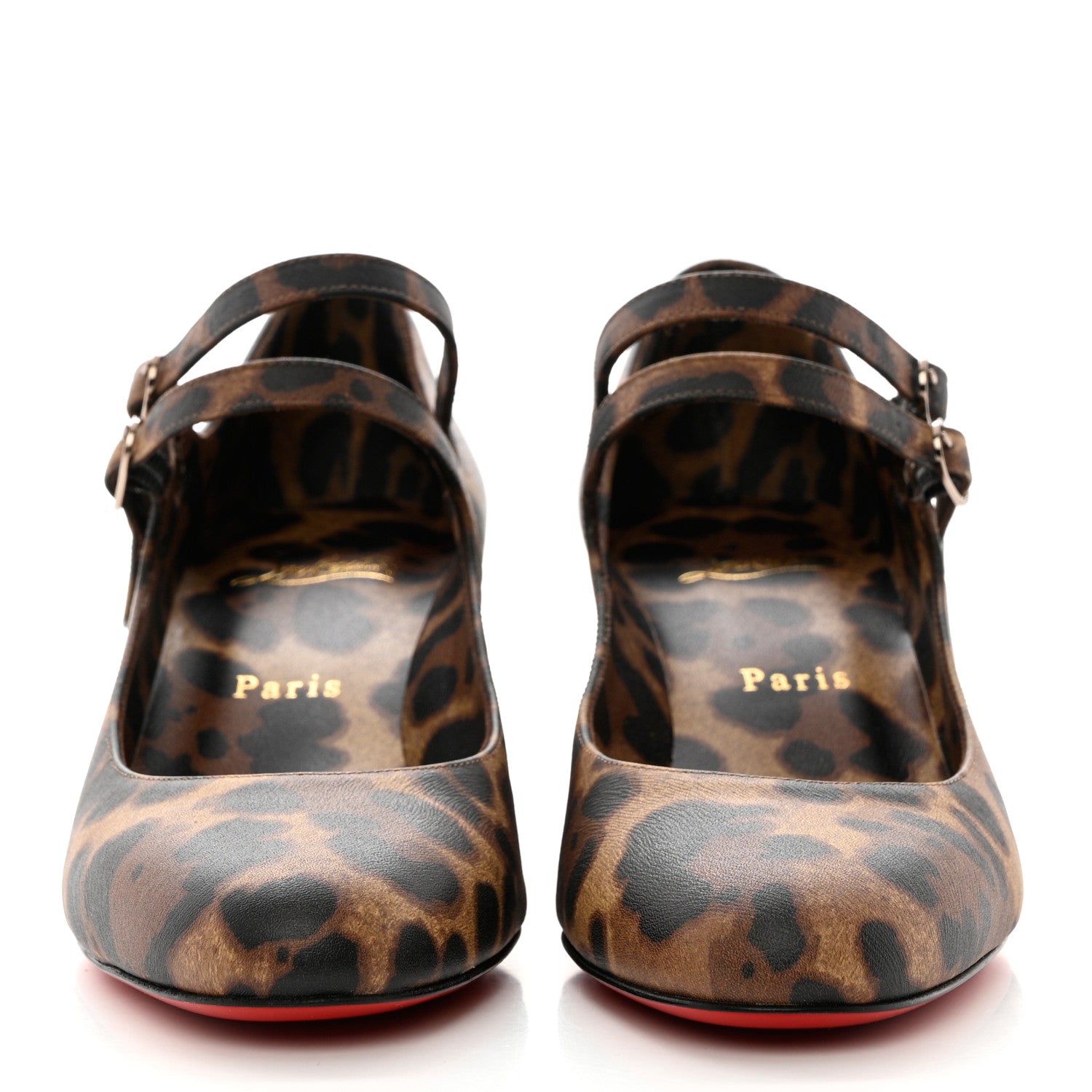 Christian Louboutin Calfskin Miss Jane Mary Janes 55 Pumps 36.5 Leopard 2 of 7