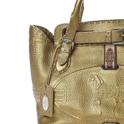 Fendi Calfskin Romano Selleria Small Villa Borghese Tote Gold 10 of 12