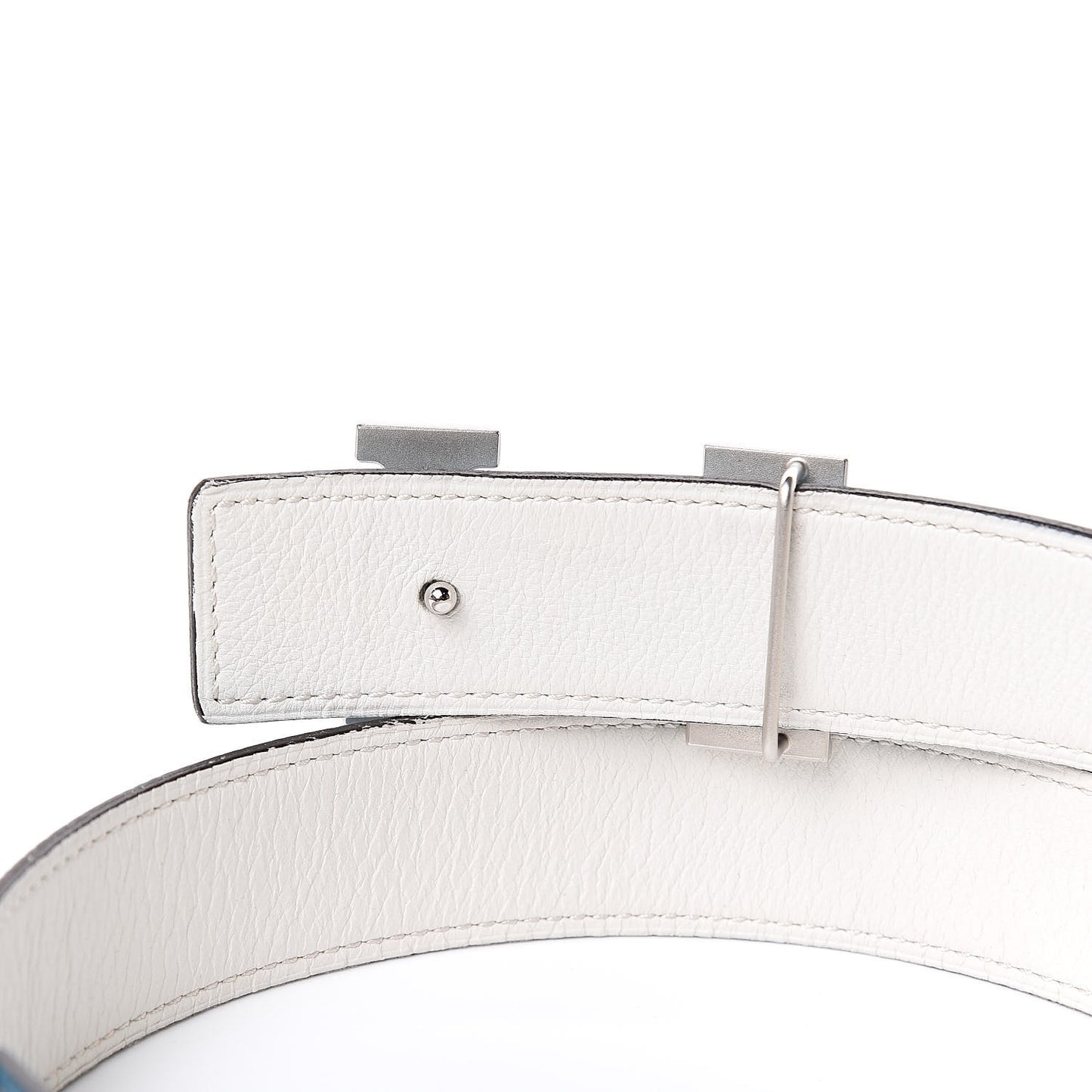 Epsom Swift Strie 32mm H Belt 95 Blue Jean White