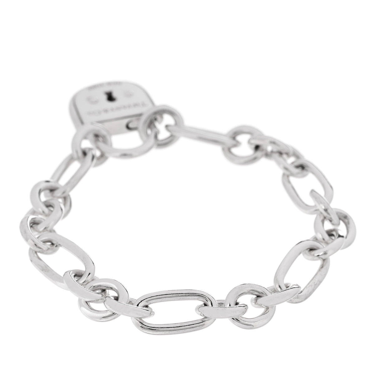 Sterling Silver Lock Charm Bracelet