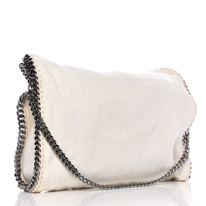 Stella McCartney Linen Falabella Fold Over Tote Pure White 4 of 11