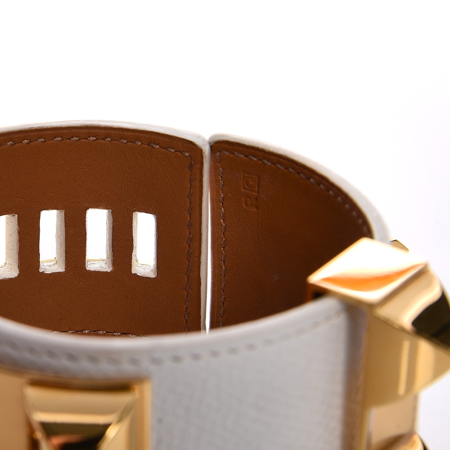 Hermes Epsom Collier de Chien CDC Bracelet S White 3 of 6