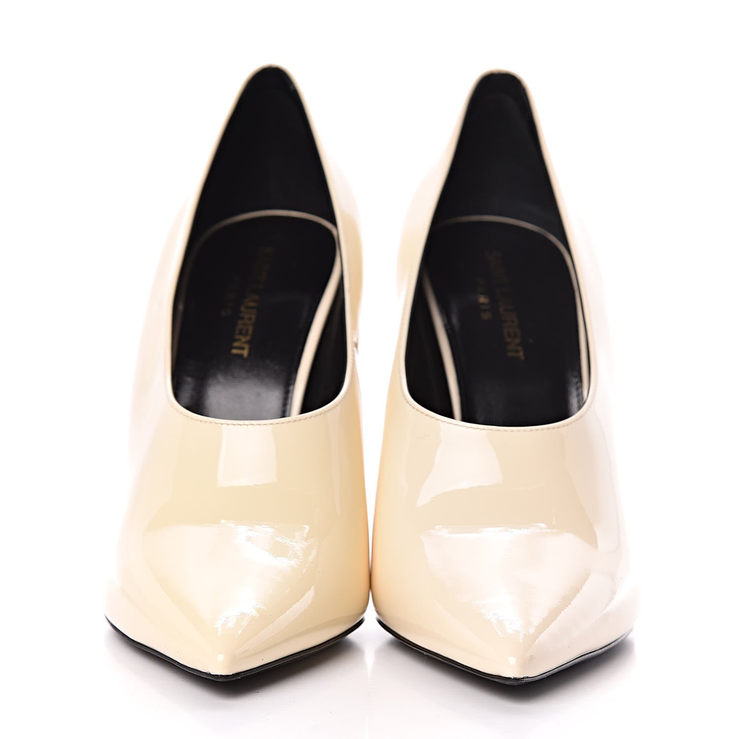 Saint Laurent Patent Calfskin Teddy High Vamp 105 Pumps 39 White 2 of 10