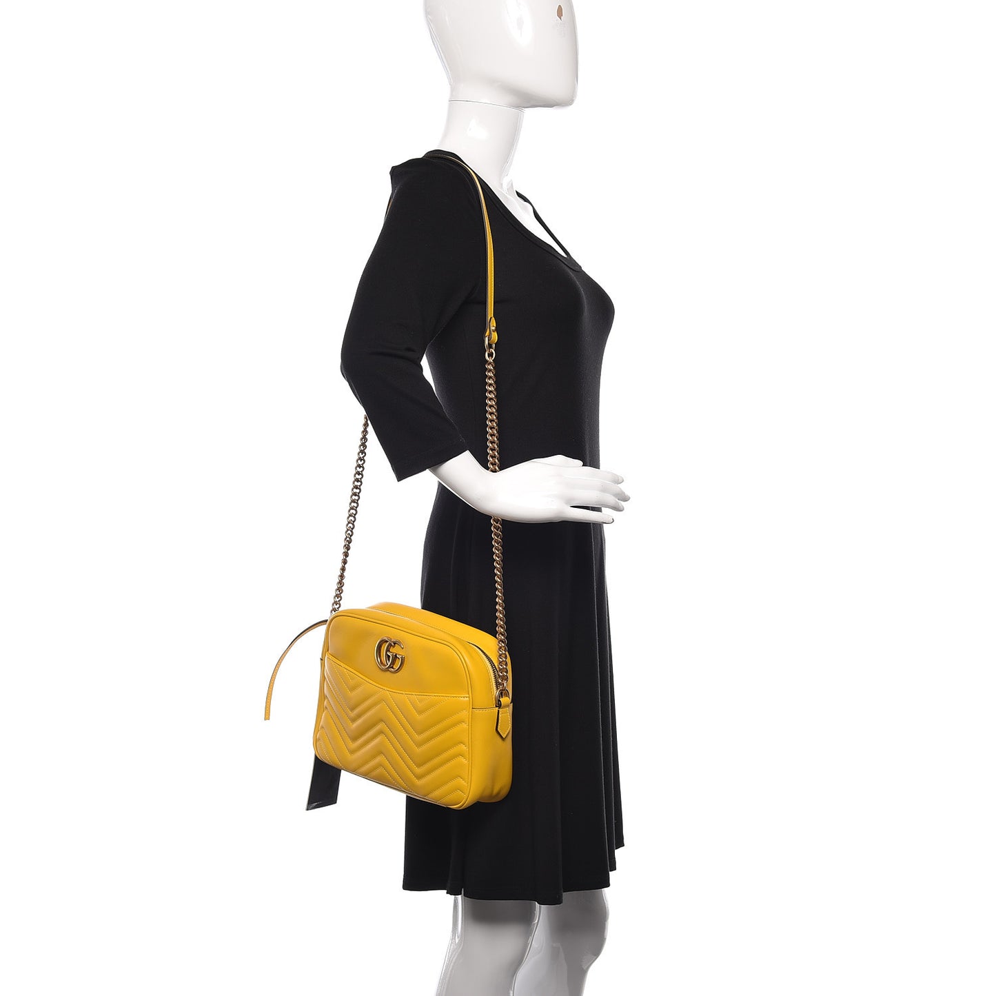 Calfskin Matelasse Medium GG Marmont Chain Shoulder Bag Stone Topaz