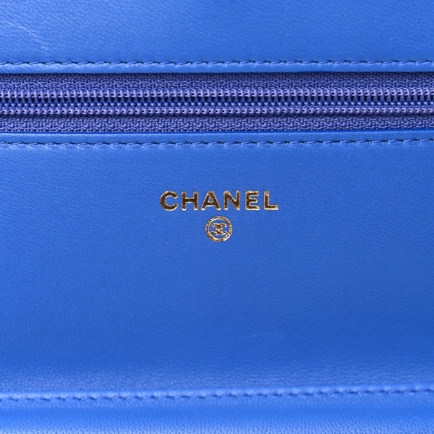Chanel Lambskin Quilted Boy Wallet On Chain WOC Blue 6 of 15