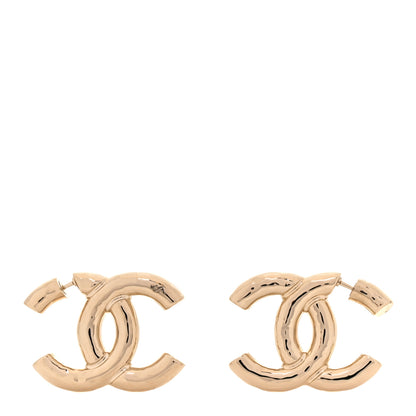 Chanel Metal Large CC Earrings Light Gold 1 of 5