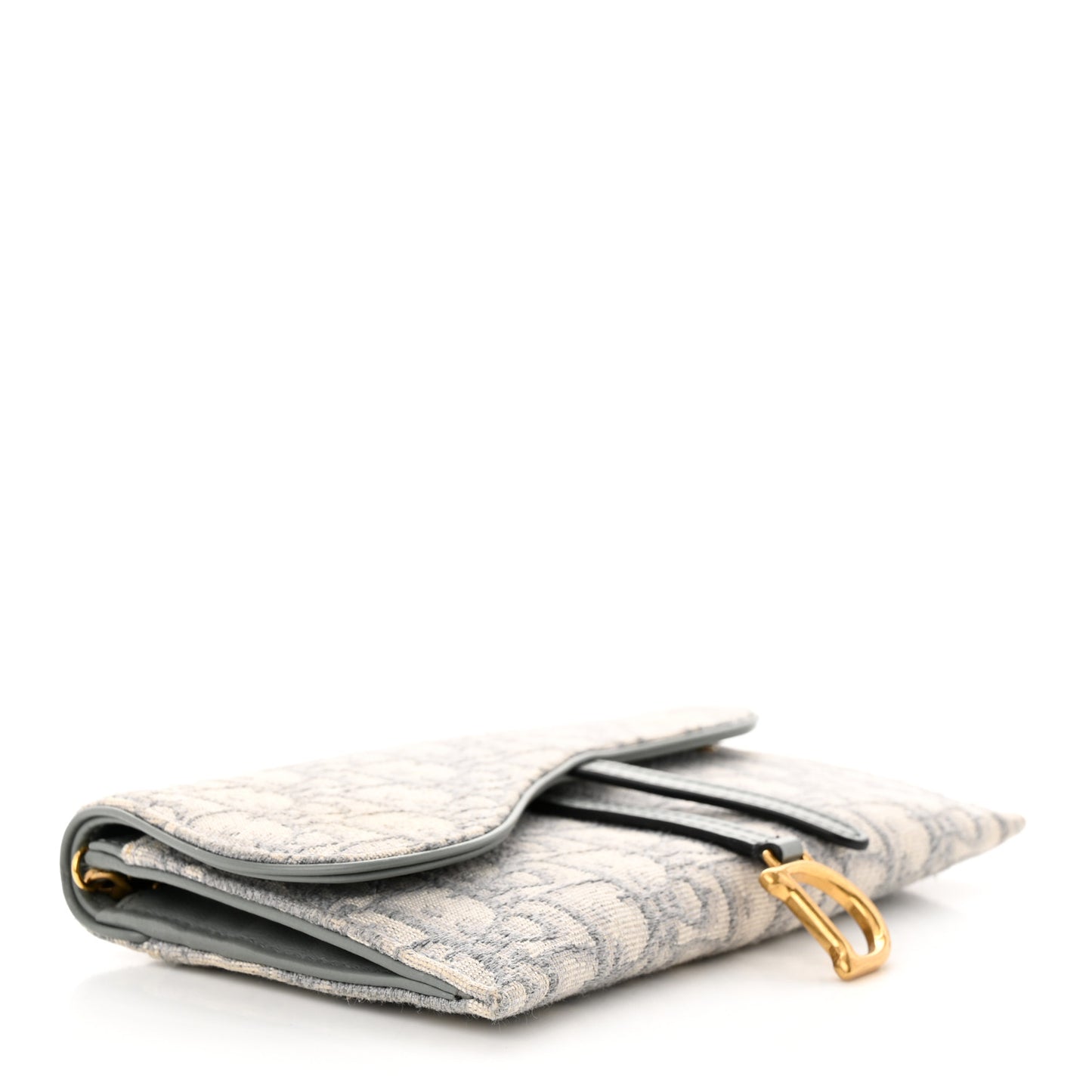 Oblique Saddle Chain Long Wallet Grey