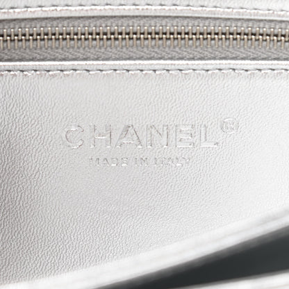 Chanel Hammered Metallic Calfskin Quilted Flap Silver 6 of 11