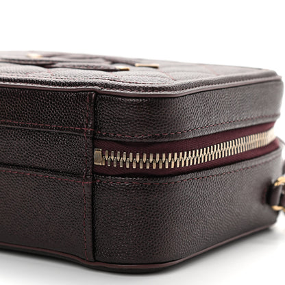 Chanel Caviar Quilted Small CC Filigree Vanity Case Burgundy 10 of 11