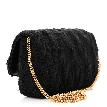 Versace Tweed Lambskin Virtus Mini Chain Bag Black 3 of 11