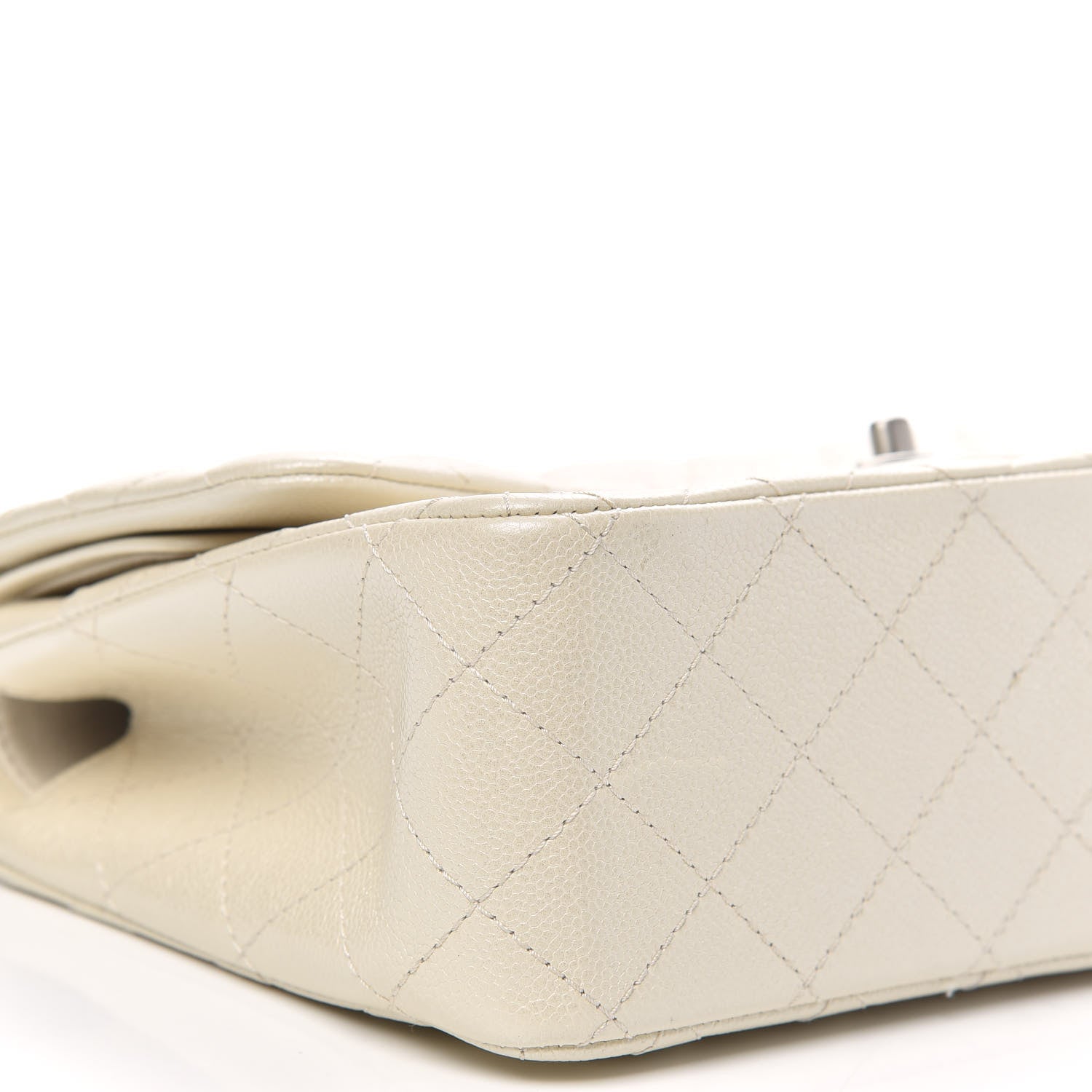 Chanel Pearly Caviar Quilted Jumbo Double Flap Dark White 8 of 13