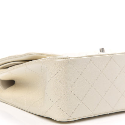 Chanel Pearly Caviar Quilted Jumbo Double Flap Dark White 8 of 13