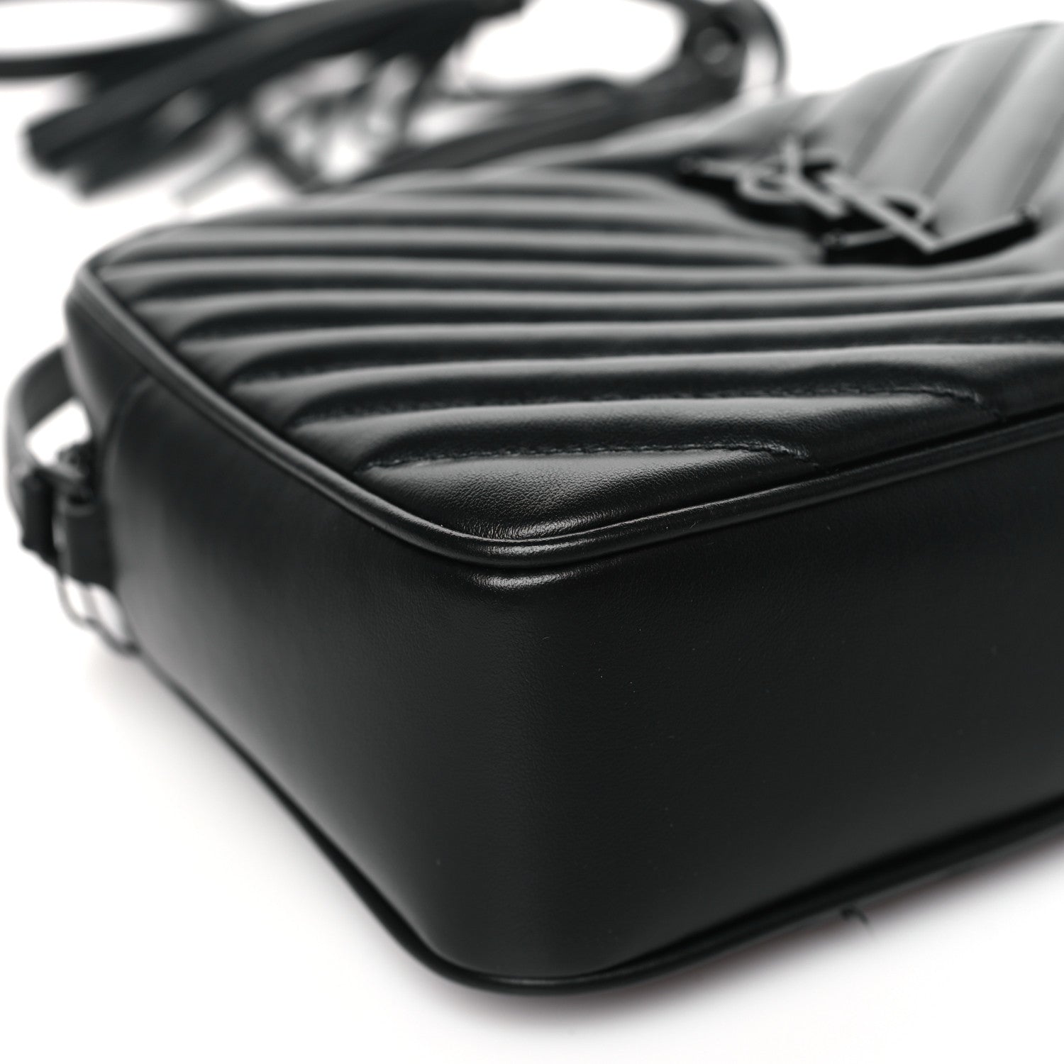 Saint Laurent Calfskin Matelasse Monogram Monochrome Lou Camera Bag Black 8 of 10