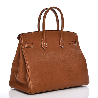 Hermes Natural Barenia Faubourg Birkin 35 Fauve 3 of 38