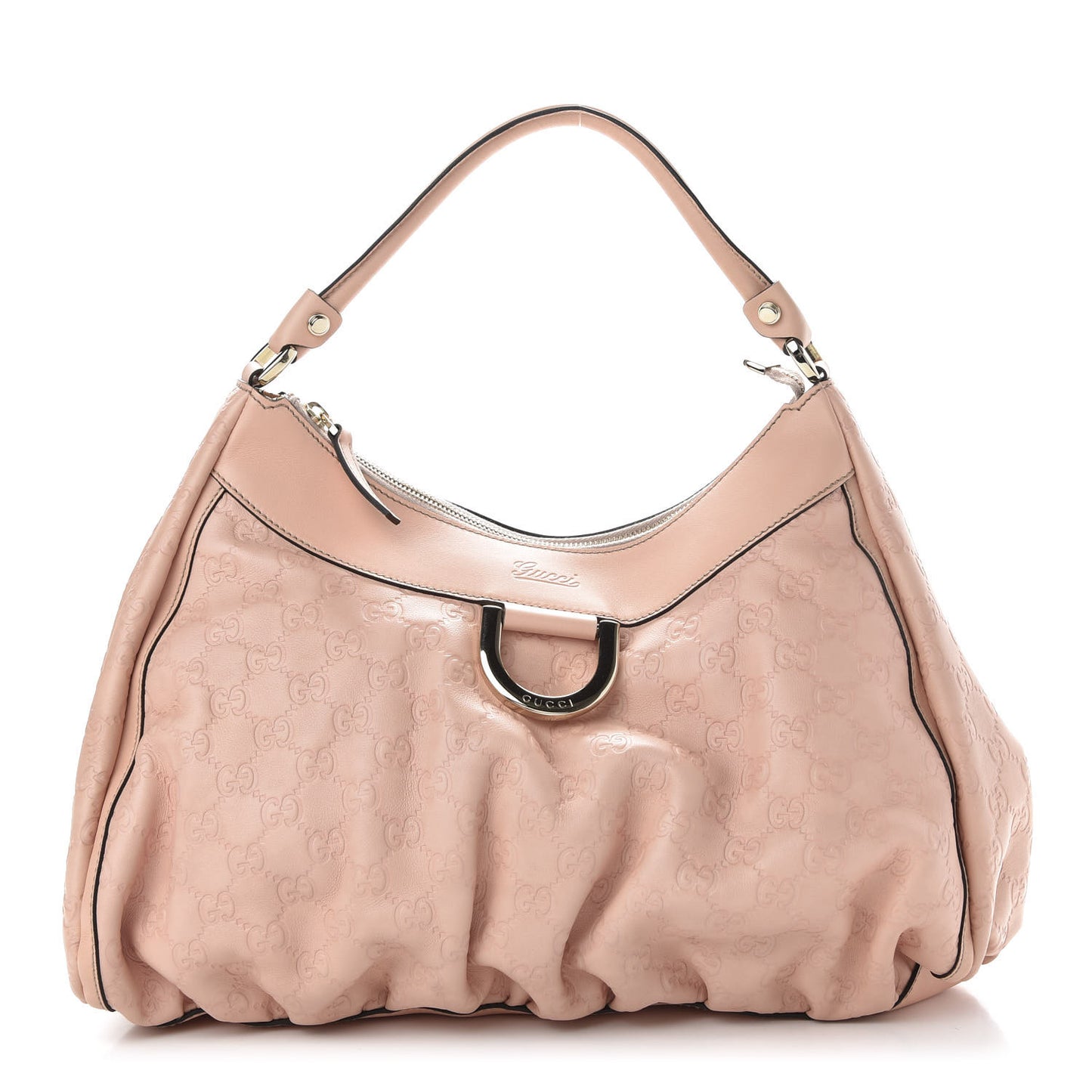 Guccissima Large D Gold Hobo Pink