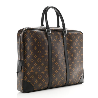 Louis Vuitton Monogram Macassar Porte Documents Voyage Soft Briefcase 3 of 8