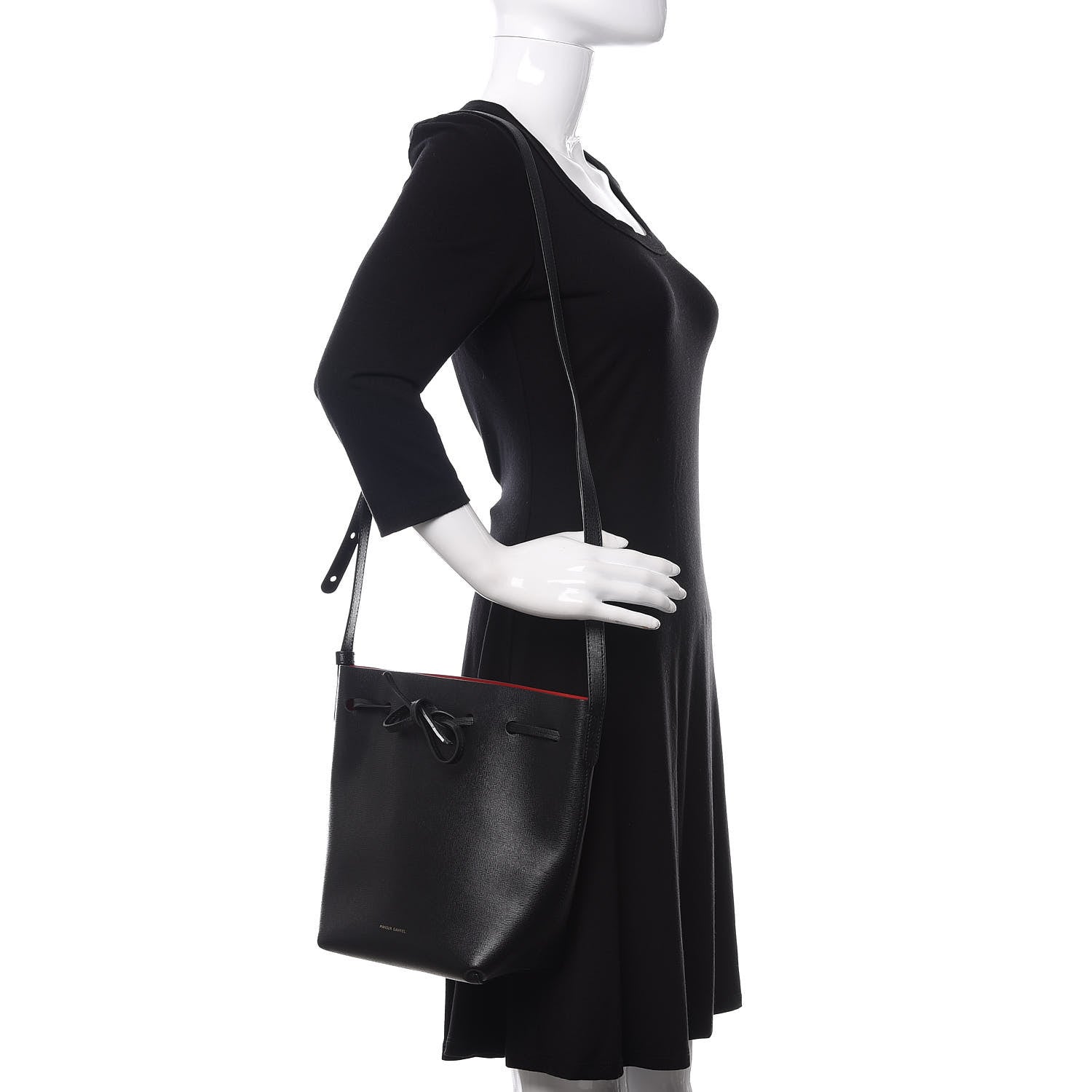 Mansur Gavriel Saffiano Mini Bucket Bag Black Flamma 2 of 15