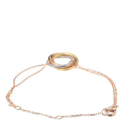 Cartier 18K Pink Yellow White Gold Diamond Trinity Bracelet 3 of 8