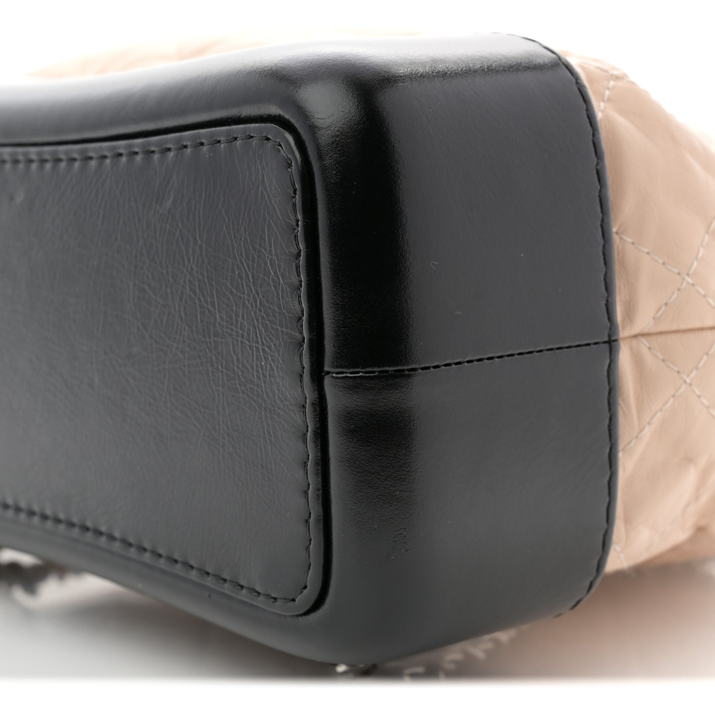 Aged Calfskin Quilted Small Gabrielle Backpack Beige Black