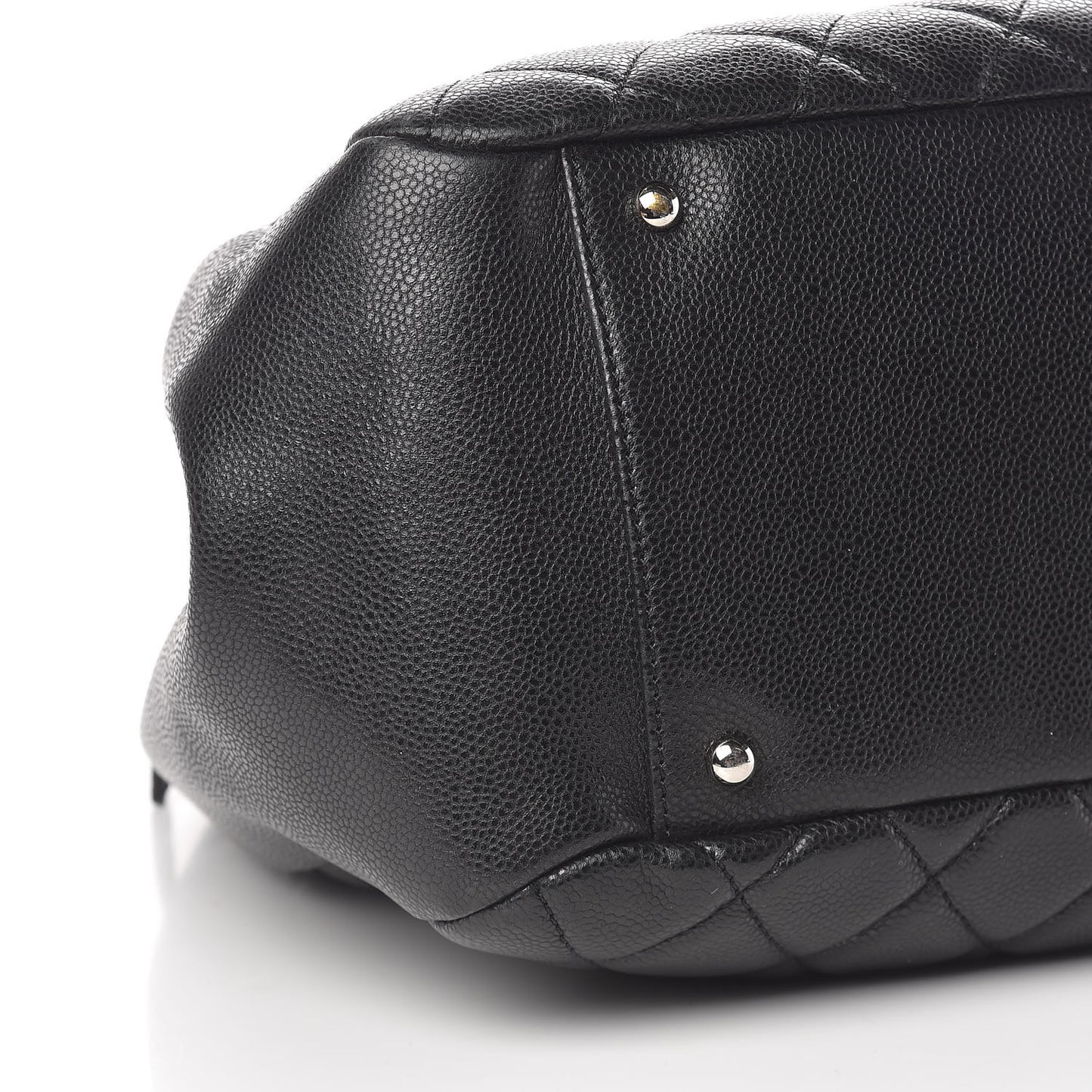 Caviar Quilted Framed Bowling Bag Black