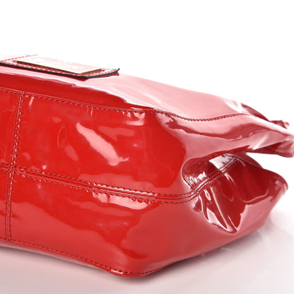 Valentino Garavani Patent Lacca Mini Nuage Bow Hobo Red 9 of 9