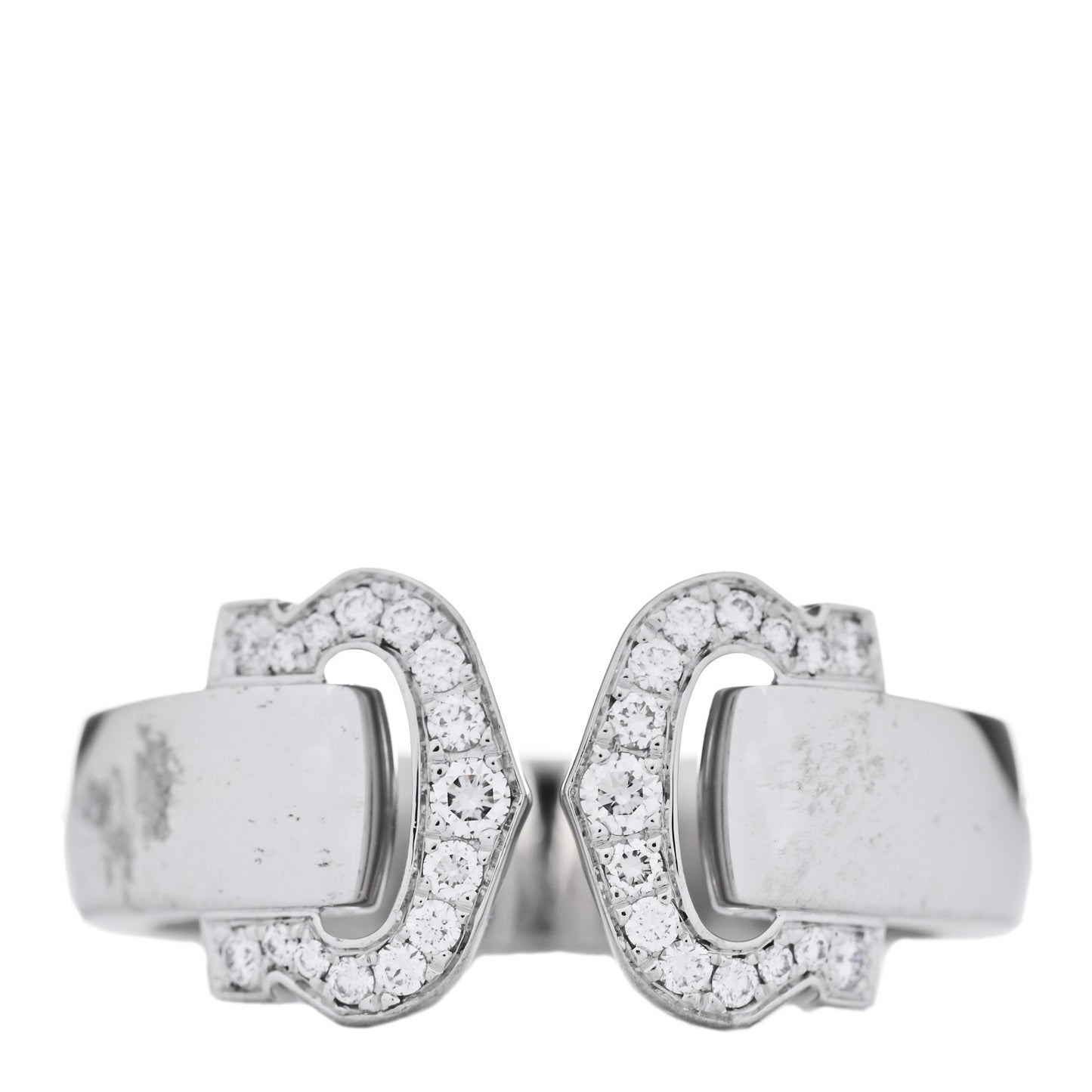 18K White Gold Diamond C De Cartier Ring 54 7