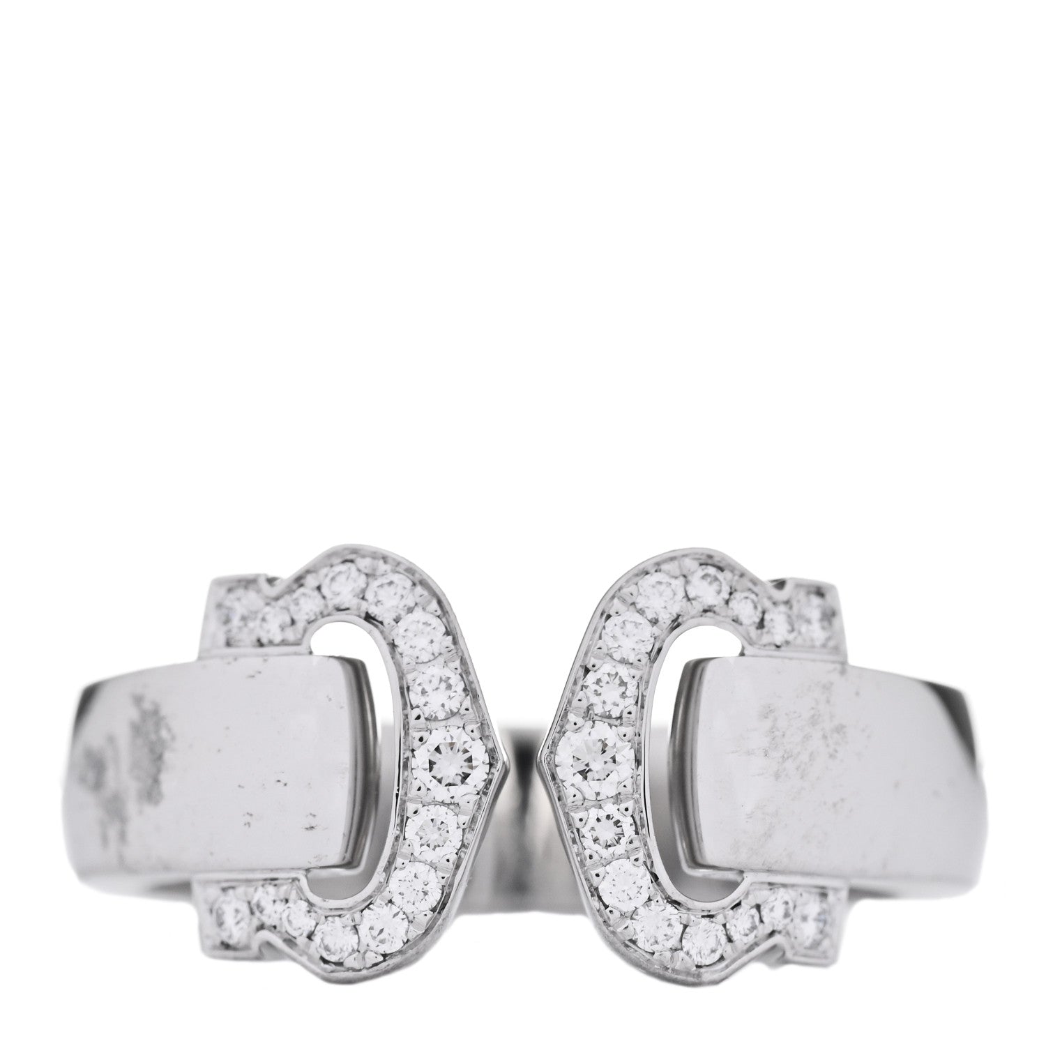 Cartier 18K White Gold Diamond C De Cartier Ring 54 7 1 of 5