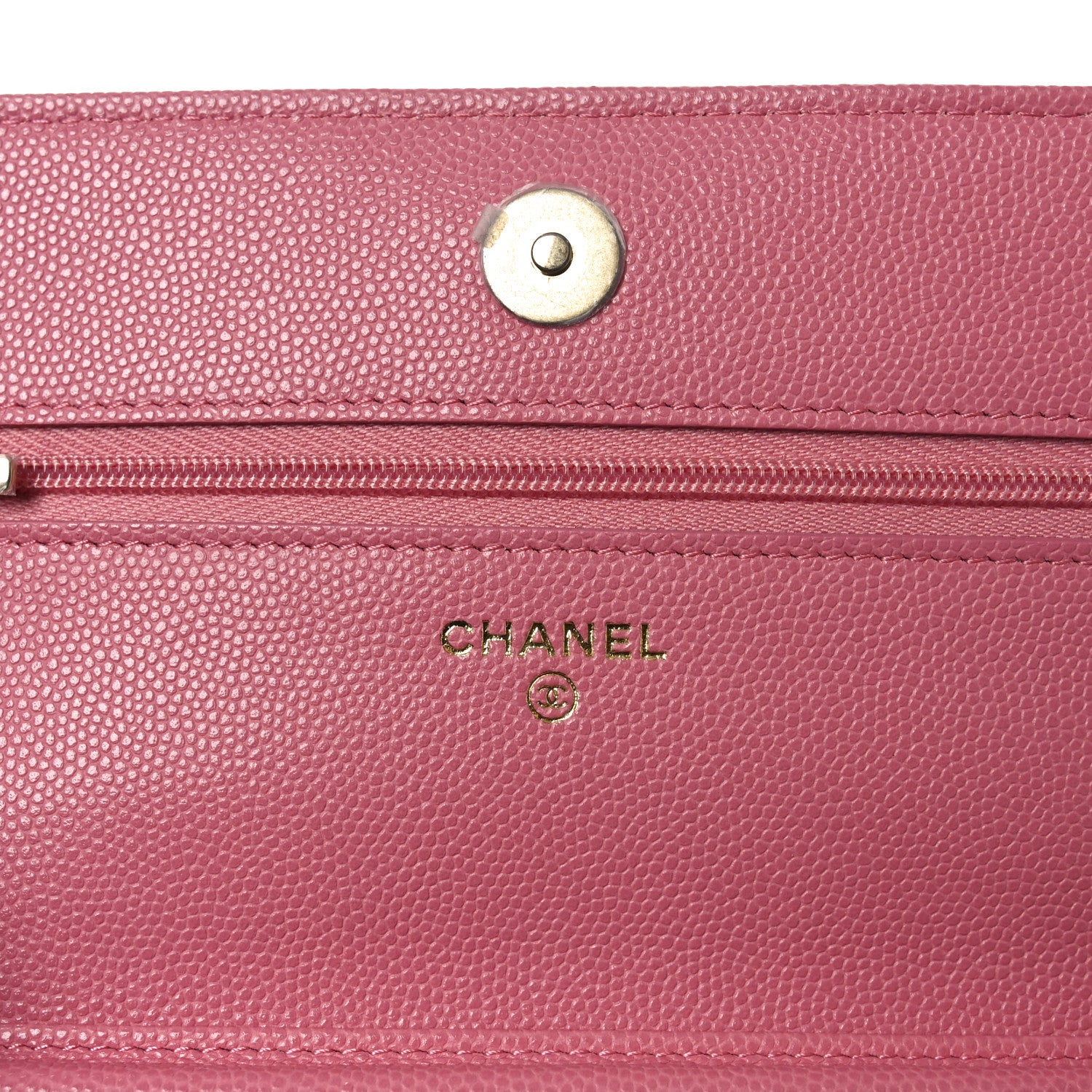 Chanel Caviar Quilted Textured CC Wallet On Chain WOC Pink 6 of 12