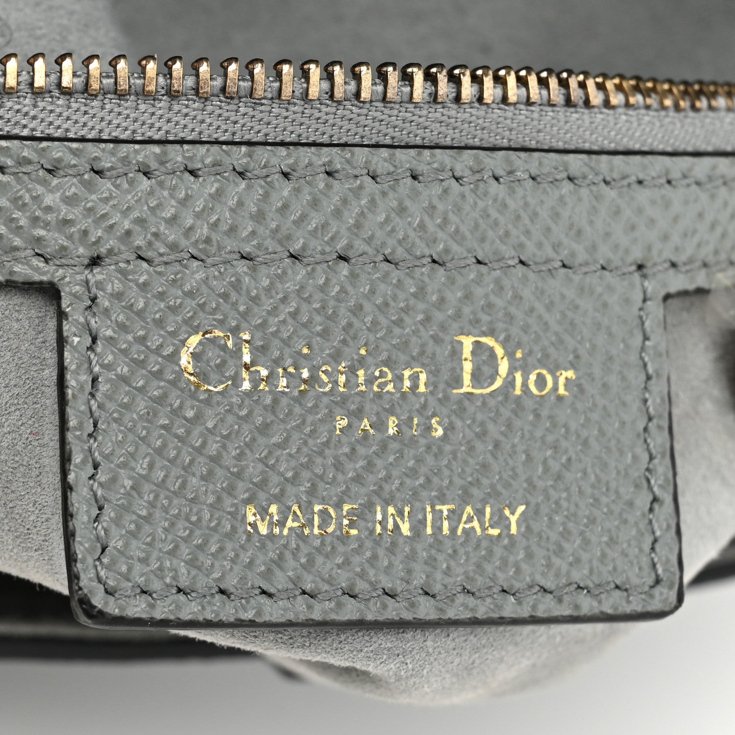 Christian Dior Grained Calfskin Saddle Bag Grey Stone 6 of 13