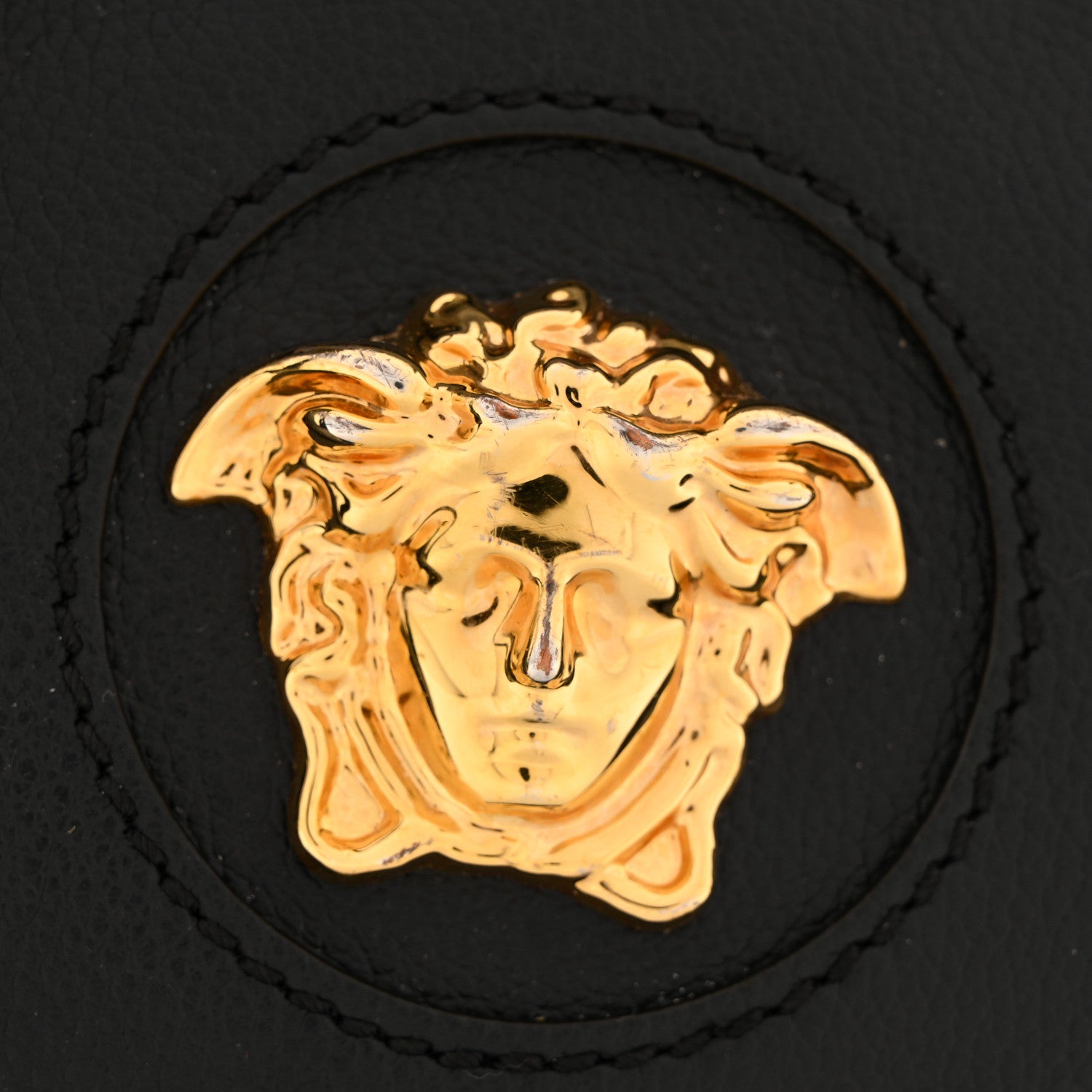 Versace Calfskin La Medusa Round Camera Bag Black 11 of 12