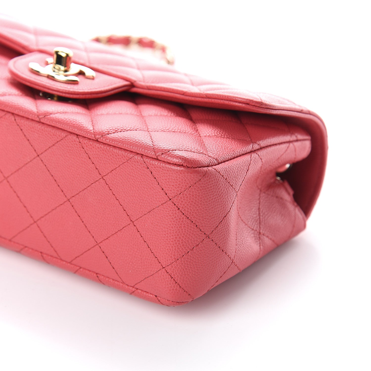 Chanel Caviar Quilted Mini Rectangular Flap Dark Pink 8 of 8