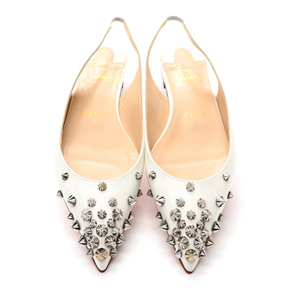 Christian Louboutin Patent Drama Sling Flats 35.5 Latte Silver 5 of 9