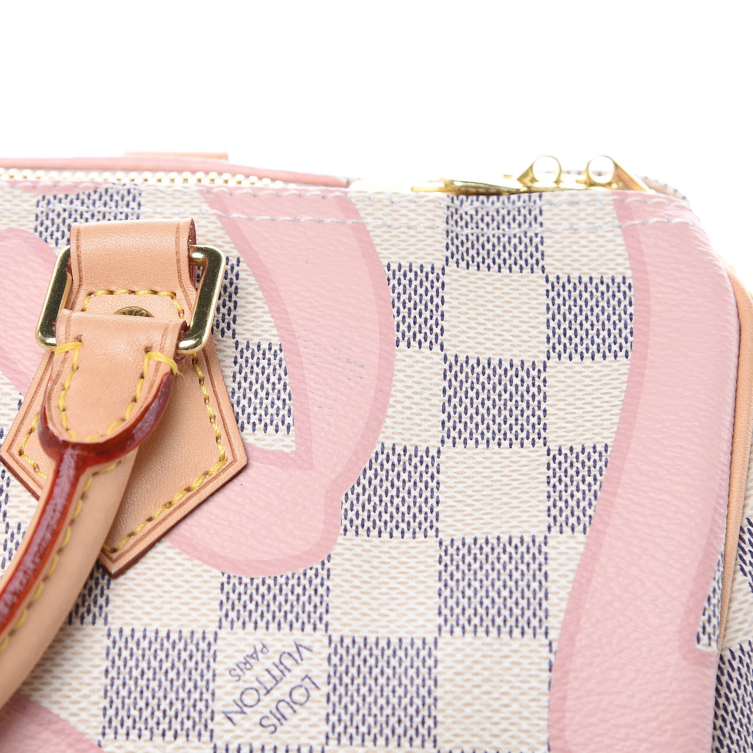 Louis Vuitton Damier Azur Tahitienne Speedy Bandouliere 30 Rose Ballerine 10 of 13