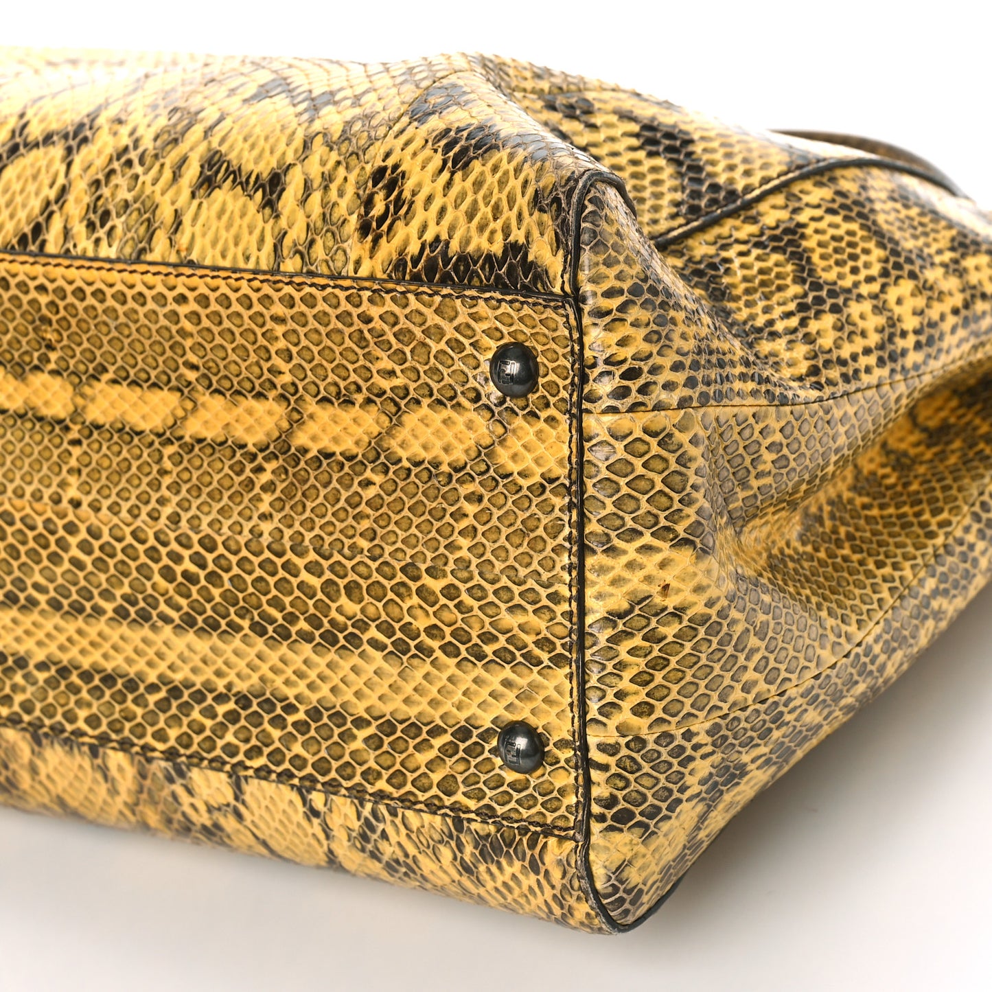 Snakeskin Large Peekaboo Iconic Satchel Yellow