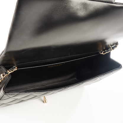 Chanel Lambskin Quilted Clutch With Chain Flap Black 6 of 9