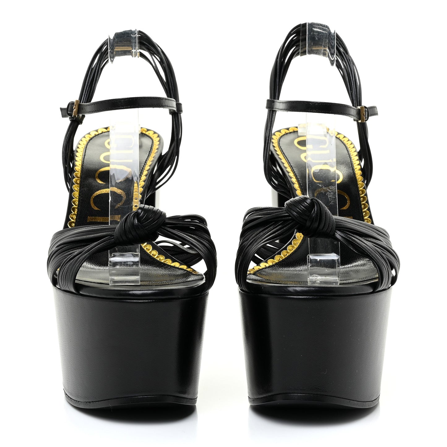 Malaga Kid Crawford Knotted Strap Platform Sandals 38.5 Black