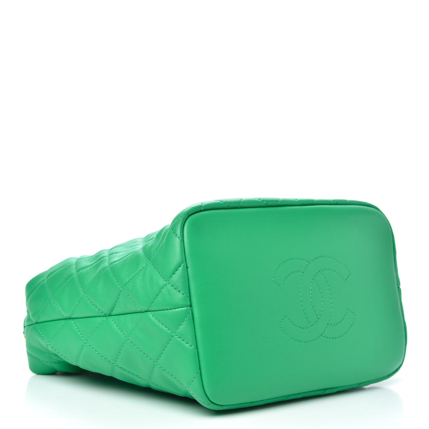 Lambskin Quilted Large Perfect Meeting Hobo Green