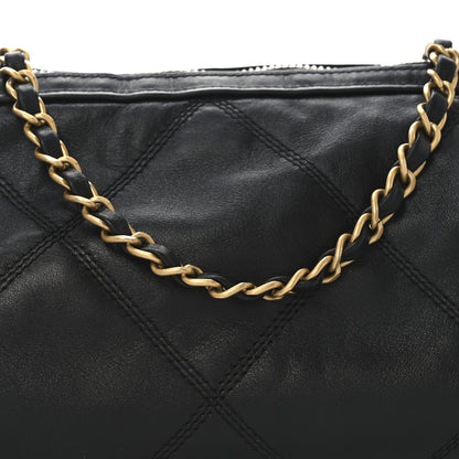 Chanel Lambskin Quilted  Bowling Bag Black 8 of 10