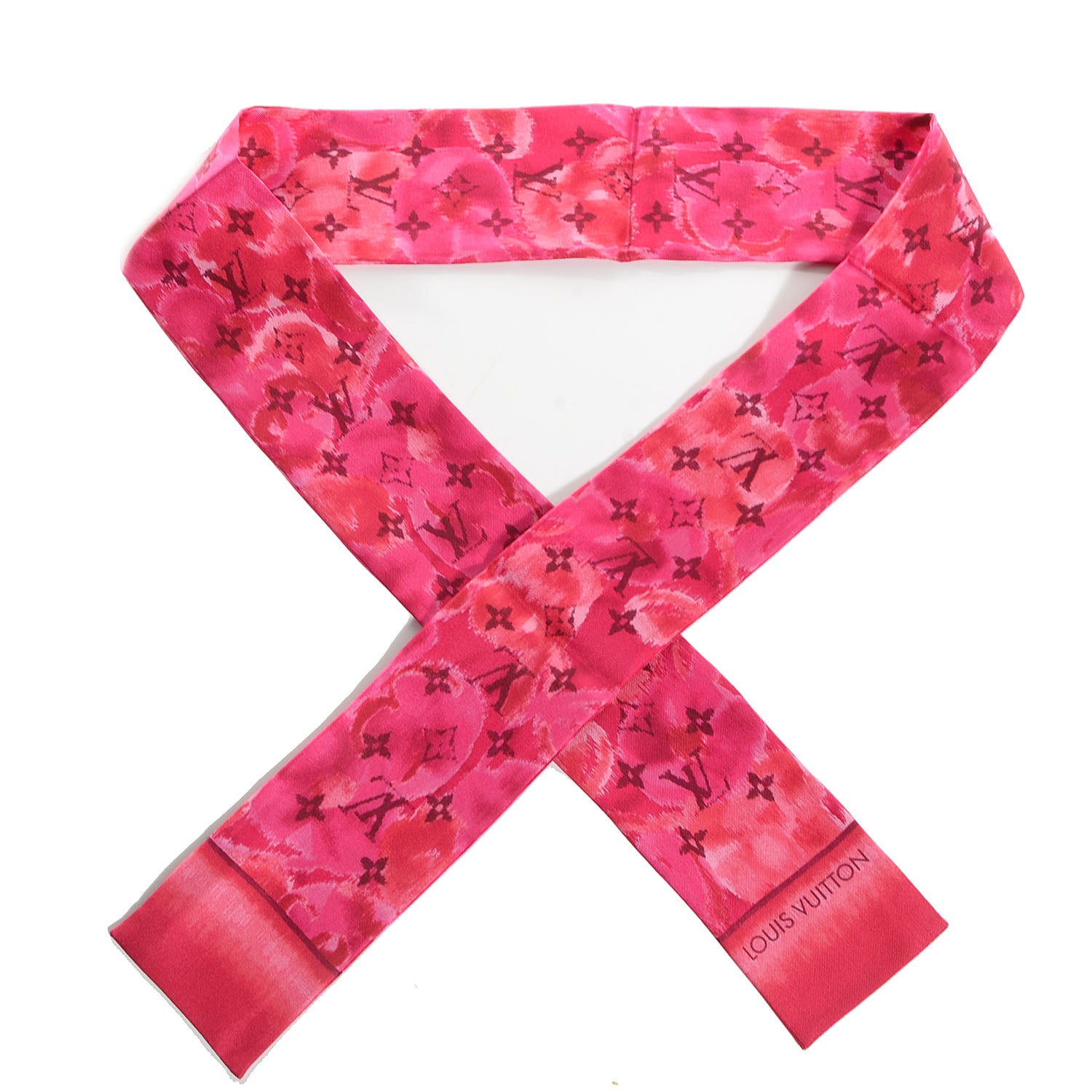 Louis Vuitton Silk Monogram Ikat Summer Bandeau Rose Indien 1 of 12